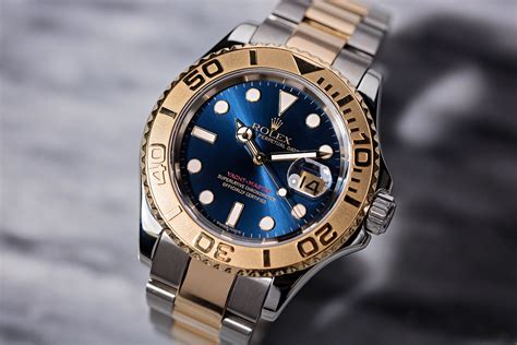 rolex yacht master gold blue face|rolex yacht master bezel.